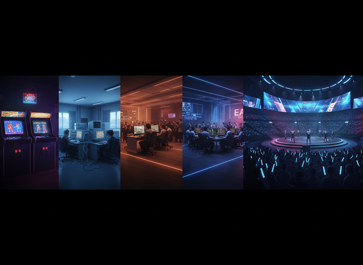 Editorial historical illustration for Esports history